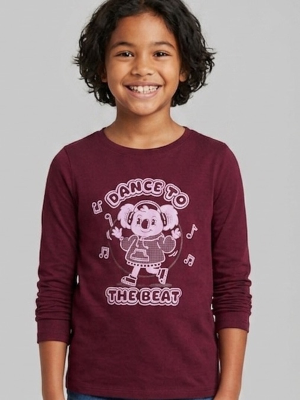 Cat & Jack Kids Burgundy Long Sleeve Tee